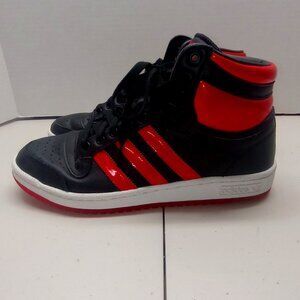 ADIDAS TOP TEN HI LACE-UP BASKETBALL SNEAKERS MEN SHOES BLACK/RED SIZE 8
